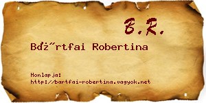 Bártfai Robertina névjegykártya